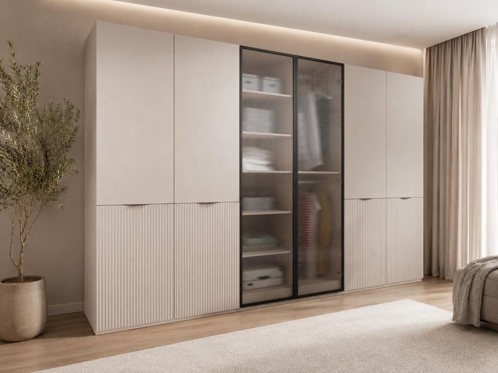 Drehtürenschrank, Falttürenschrank 6-türig Schrank mit Produktbild 