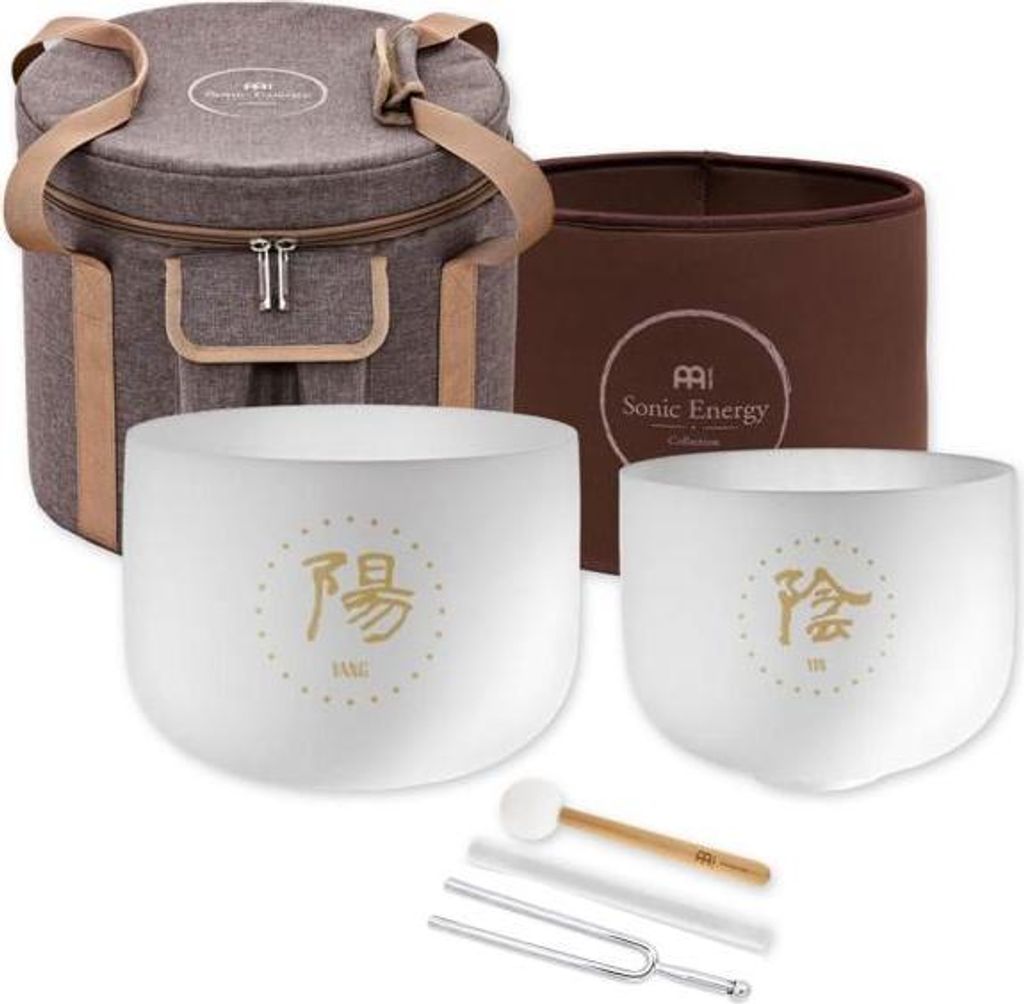Meinl Sonic Energy Quarz-Klangschalen Set Yin Yang mit Stimmgabel