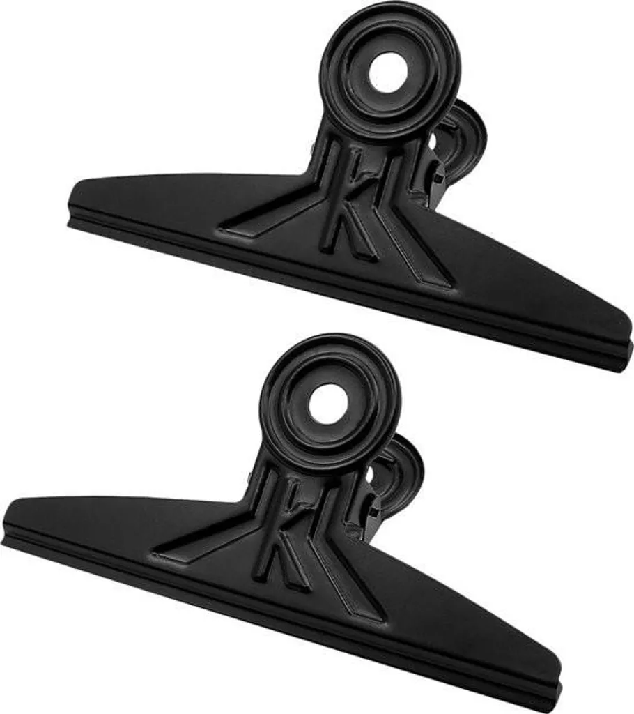 Set 2 Mollette Bulldog Giganti 20cm Nere - Design Moderno in Acciaio