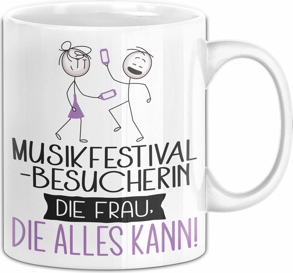 Musikfestival-Besucherin Geschenk Tasse Becher Die Frau Die Allen Kann Geschenkidee für eine Musikfestival-Besucherin Lustig (Weiß)