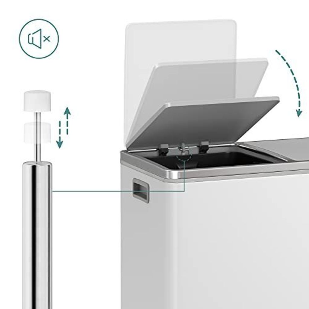 SONGMICS Mülltrenner 2 x 30,0 l weiß Produktbild 19