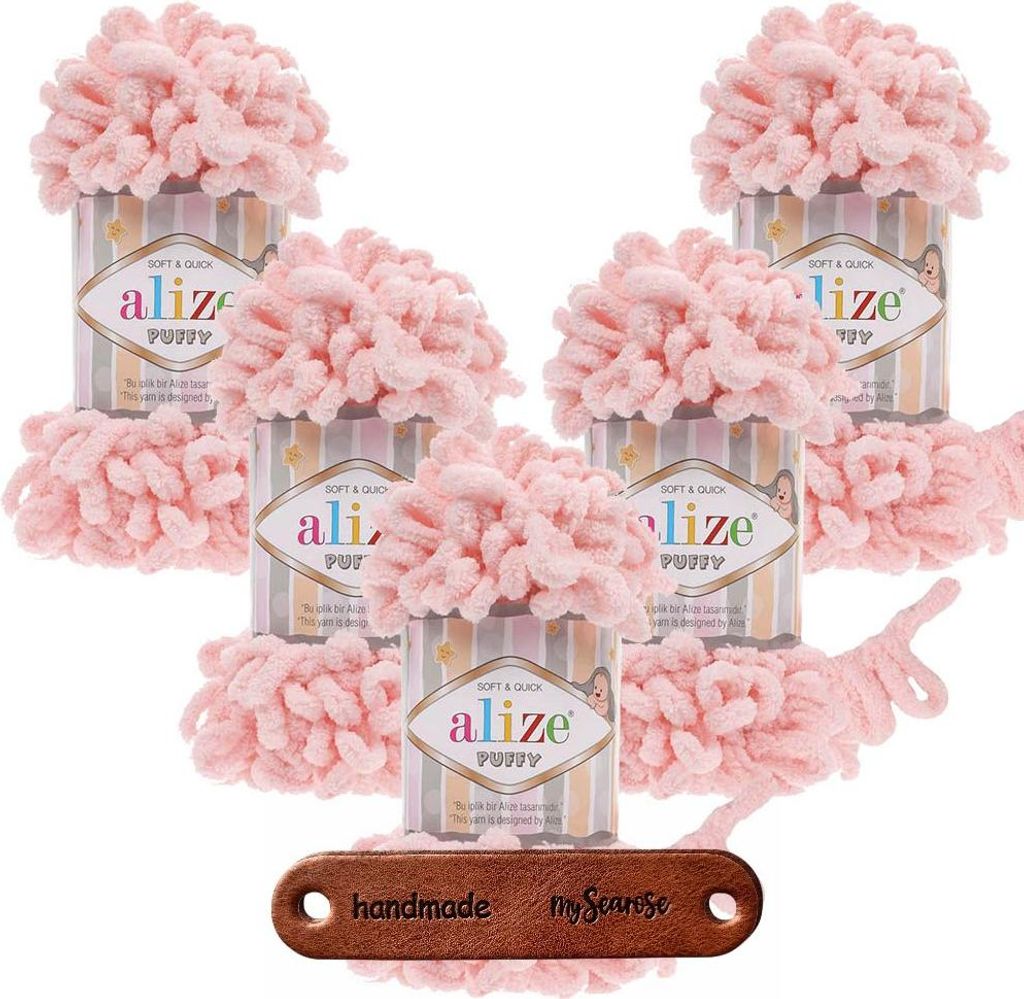 5 x ALIZE Puffy 340 Powder Pink mit Label