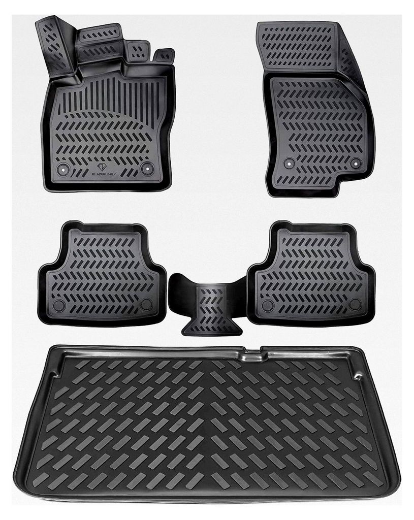 3D Gummimatten und Kofferraumwanne Set für Seat/Cupra Leon 4 (KL) 2020-2025 | Sportstourer/Kombi | Hinweis: Fußmatten geeignet nur für Mild-Hybr...