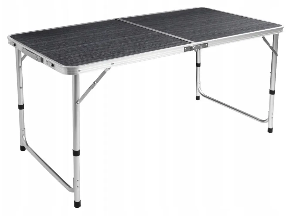 Table pliante grise 120x60 cm stable et compacte pour petits espaces