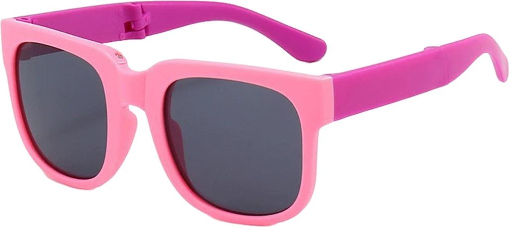 Faltbare Kindersonnenbrille, UV400-Schutz, quadratisches Gestell, geeignet für Kinder von 6-8 Jahren, Mädchen und Jungen