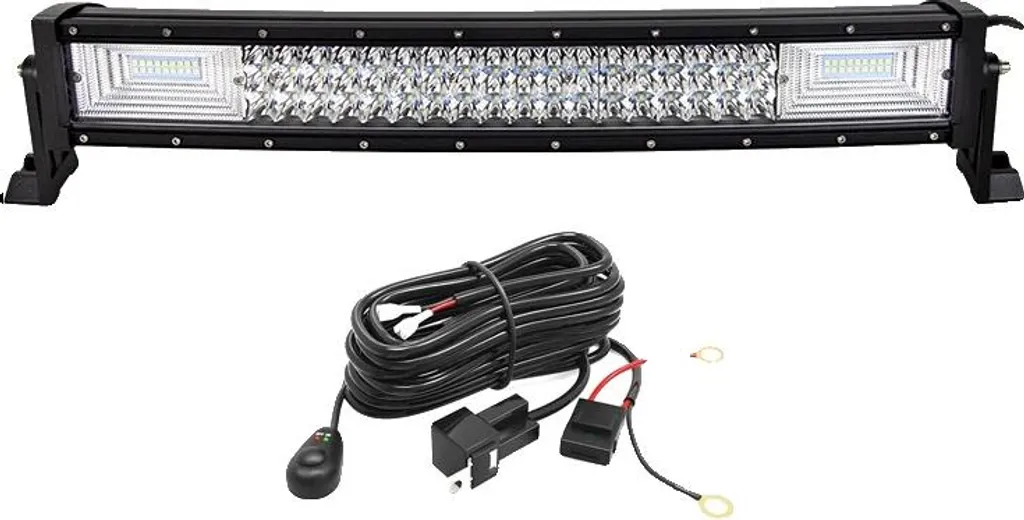 Barre Lumineuse LED 22 Pouces Courbée Haute Luminosité avec Faisceau Câblage