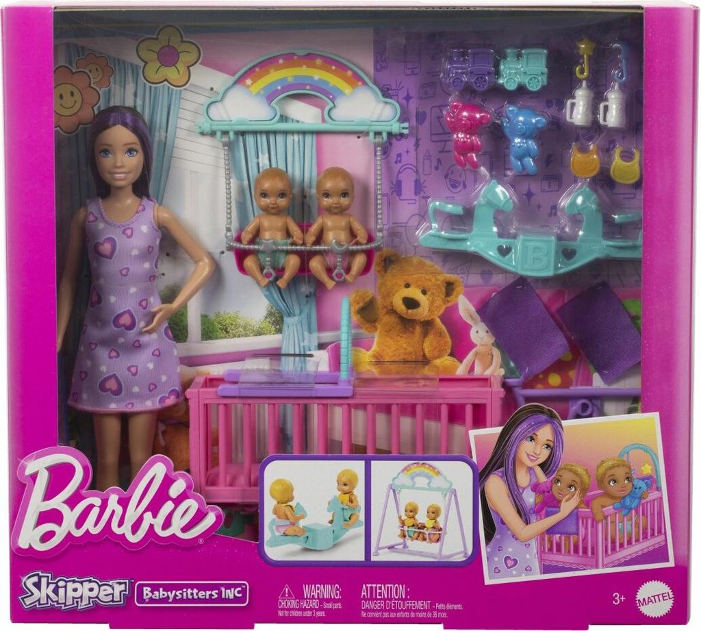 Barbie Skipper Babysitter Twin Nursery Playset Immagine del prodotto 