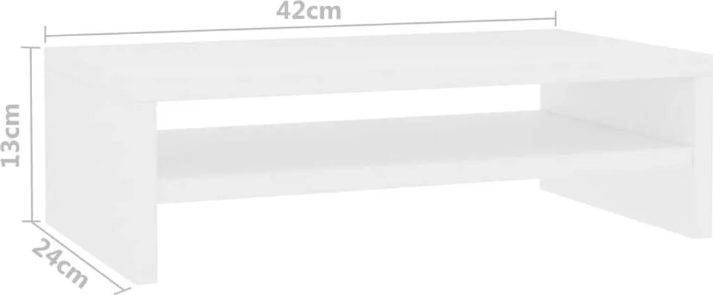 Support Moniteur Blanc pour Bureau Ergonomique - Meuble TV 42x24 cm