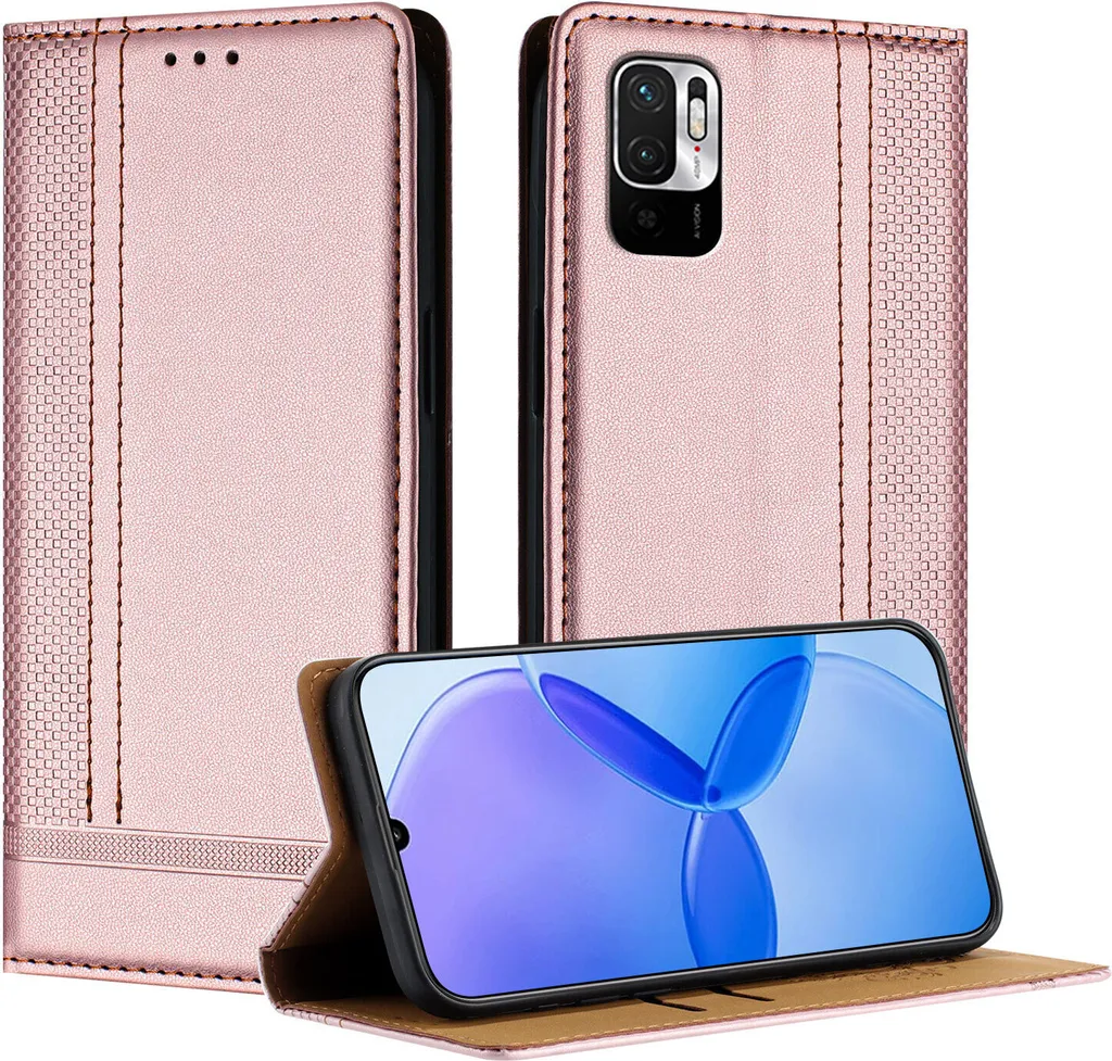 Custodia Pelle Rosa Xiaomi Poco M3 Pro 5G / Redmi Note 10 5G Stand