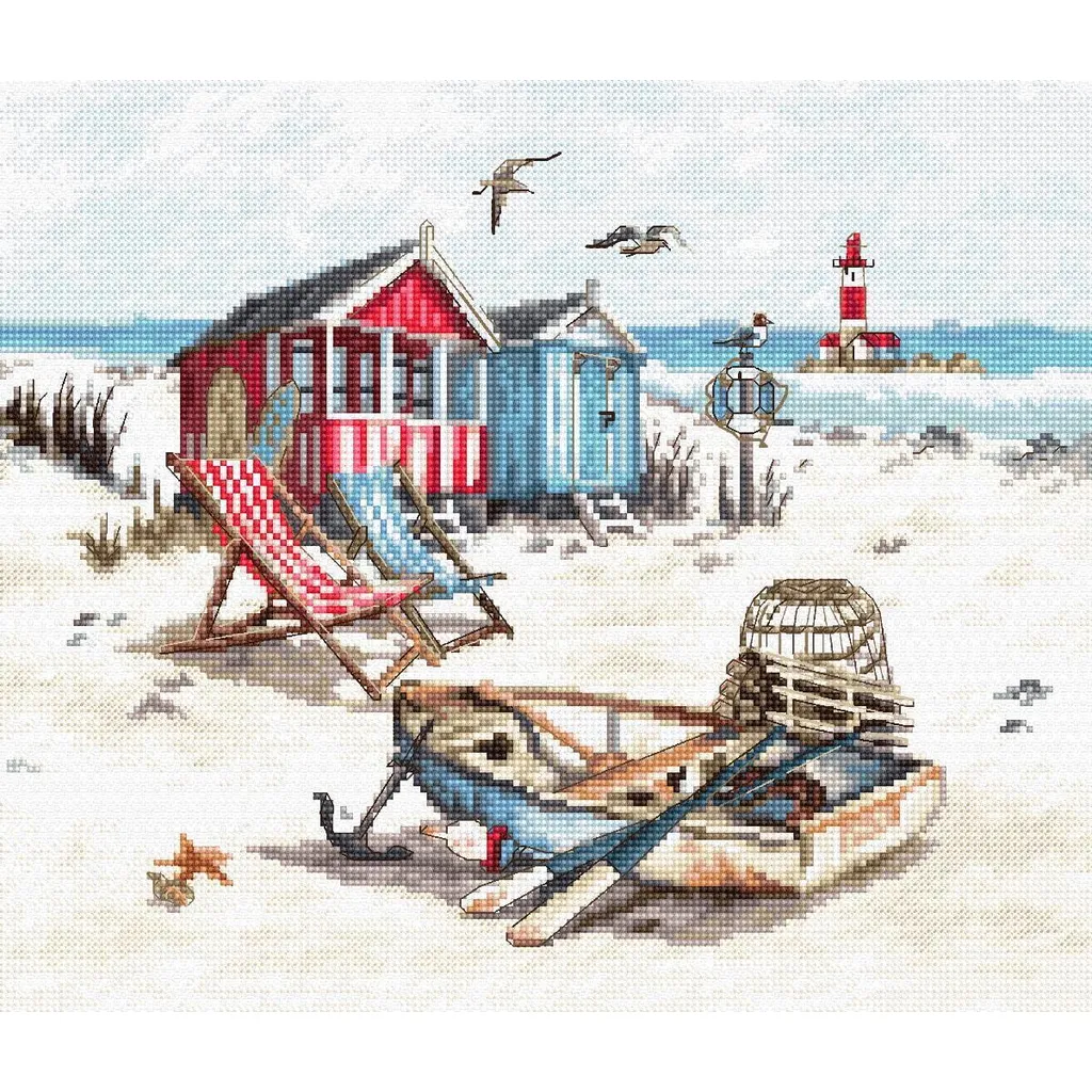 Kit de broderie complet point compté Letistitch Plage pour décoration