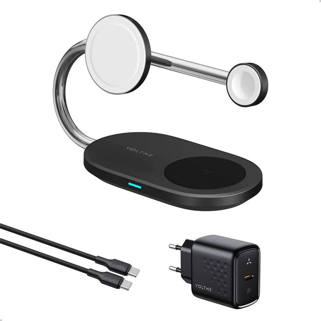 Support de Recharge Sans Fil 3-en-1 Qi2 pour iPhone, Watch et AirPods