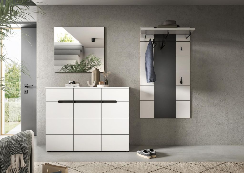 Canu Garderobenmöbel Set C29 weiß, grau.