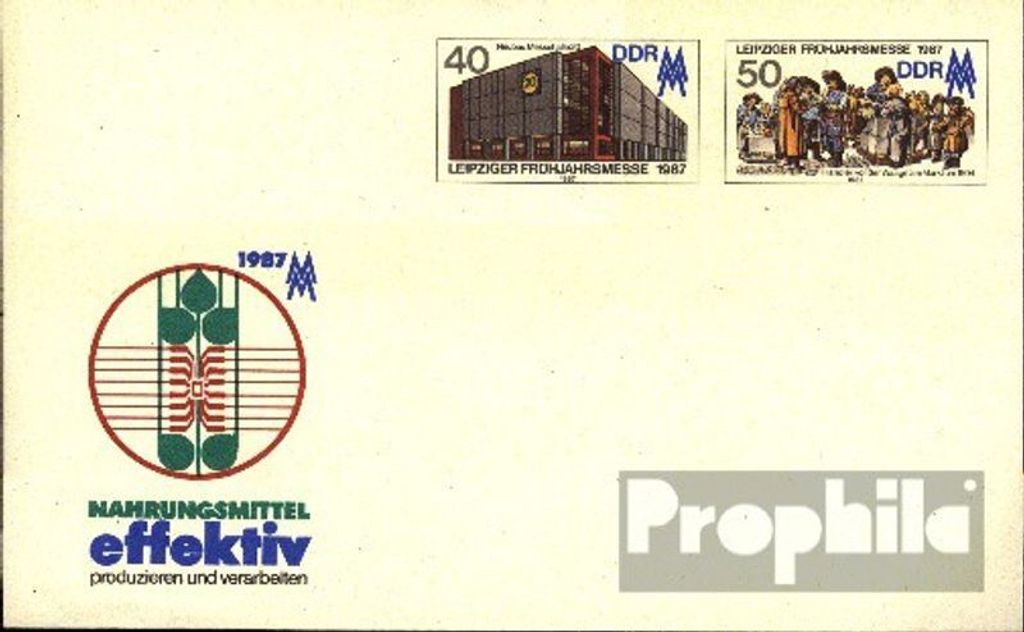 Belege Ganzsachen DDR 1987 U6 Amtlicher Umschlag gefälligkeitsgestempelt Leipziger Messe