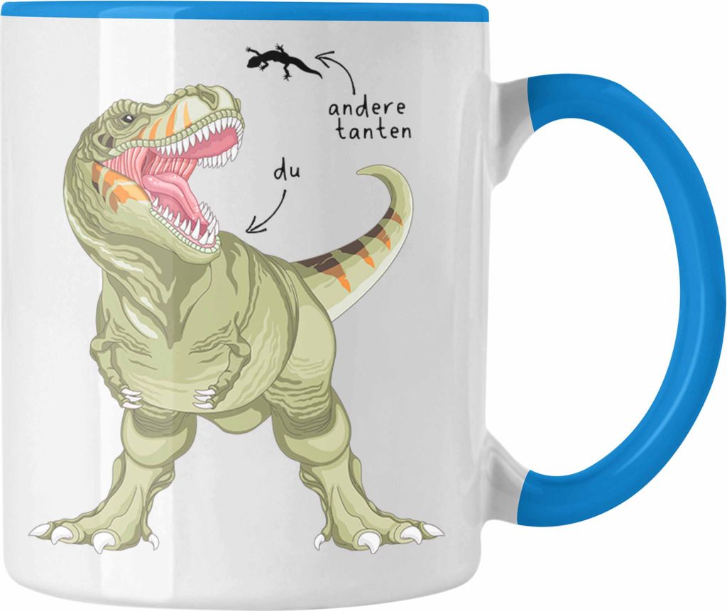 Trendation - Andere Tanten Du Tasse Geschenk für Beste Tante Kaffeetasse Geschenkidee Tante Geburtstag Lustig (Blau)