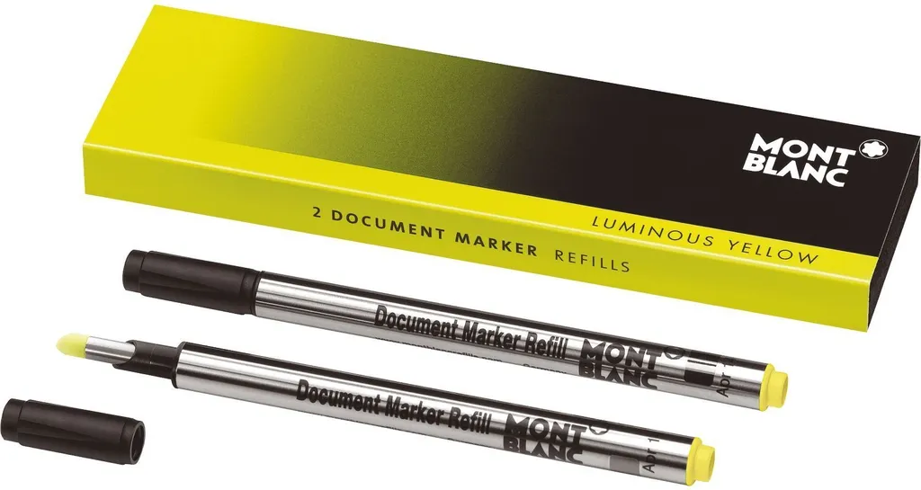 2x Ricariche Montblanc 105168 per Evidenziatore Document Marker Giallo