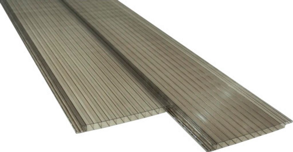 Polycarbonat Hohlkammerpaneel Click bronce 3500 mm x 200 mm x 16 mm