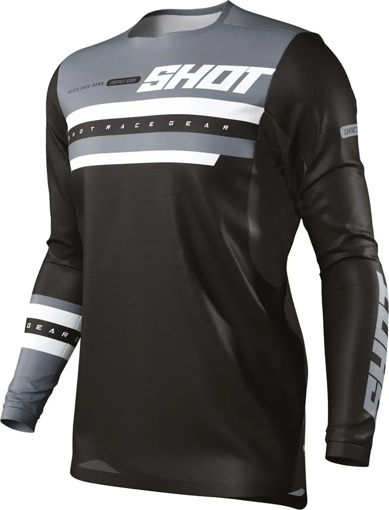 Maillot motocross Shot Contact Shining noir taille S - Équipement MX