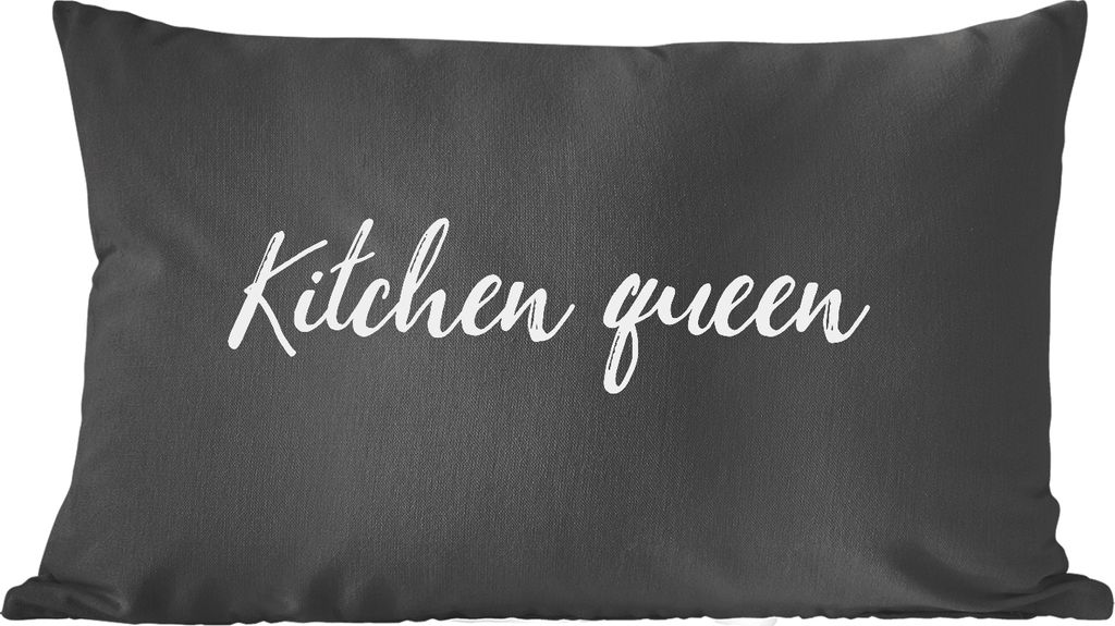 MuchoWow Zierkissen Sofakissen Wohnzimmer Dekokissen 50x30 cm Zitate - Kitchen Queen - Frauen - Induktionskochfeld - Wohnzimmerdekoration - Polst...