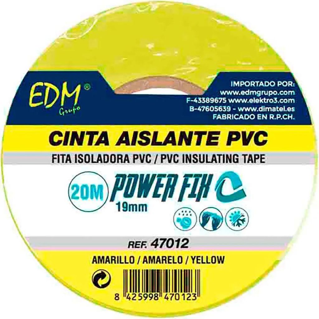 Edm Isolierband 19 X20 M Gelb Gelb One Size