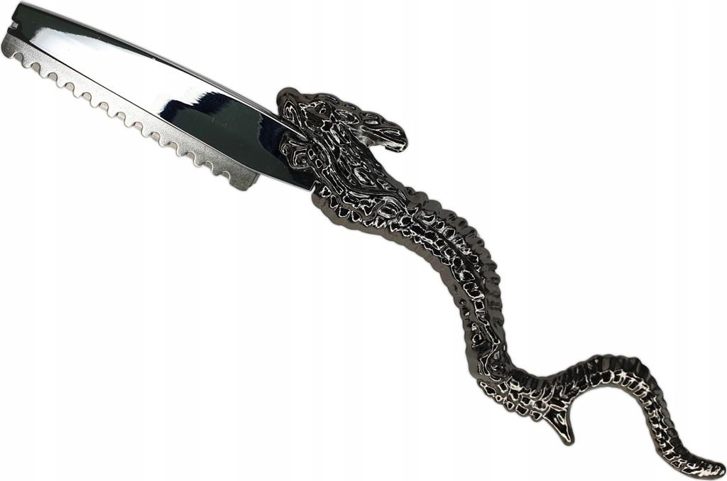 Profesjonalna brzytwa razor barberski w stylu smoka srebrny Zdjęcie produktu 