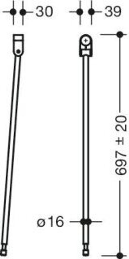 HEWI 950.50B023XA 97 Bodenstütze f. SK-Griffe 801.50.,