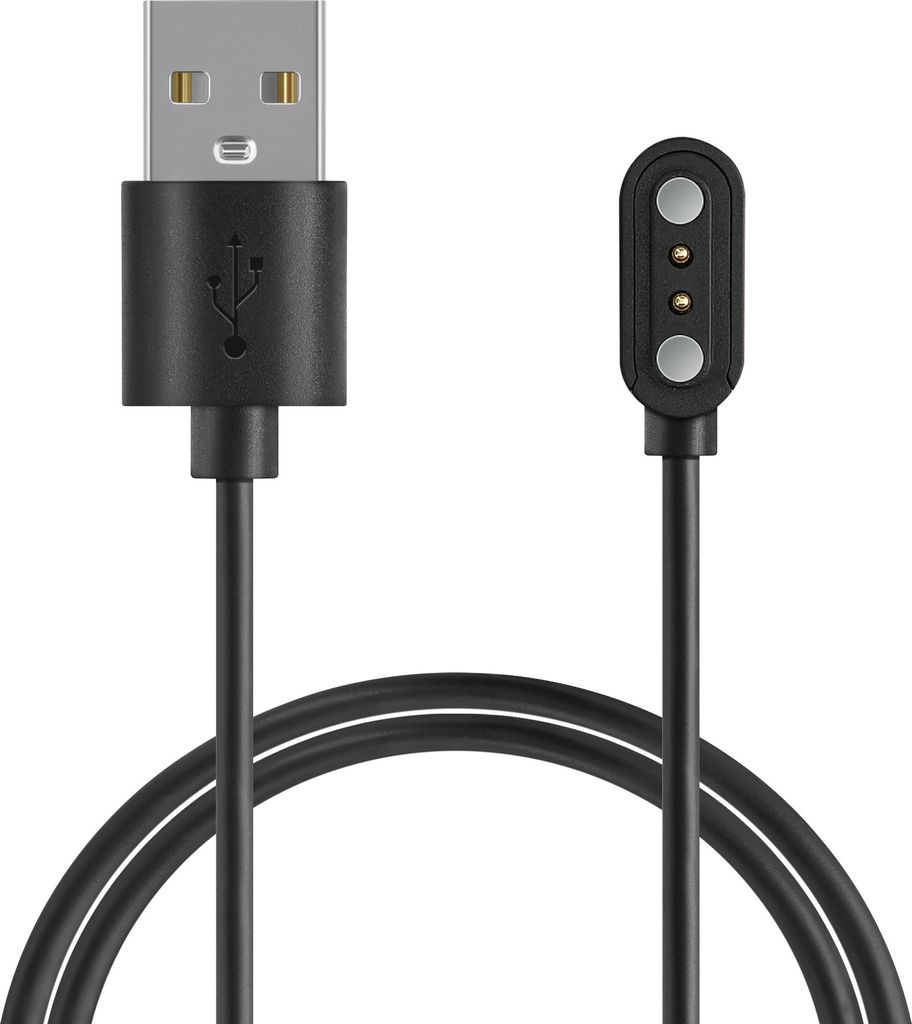 kwmobile USB Kabel Charger kompatibel mit Ticwatch GTH / Oppo Watch Free Ladekabel - Smart Watch Ersatzkabel - Fitnesstracker Aufladekabel in Schwarz