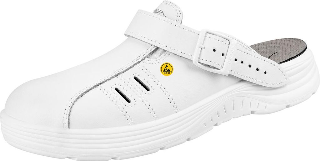 Abeba ESD-Berufsschuhe x-light OB Clog weiß CE ESD SRC