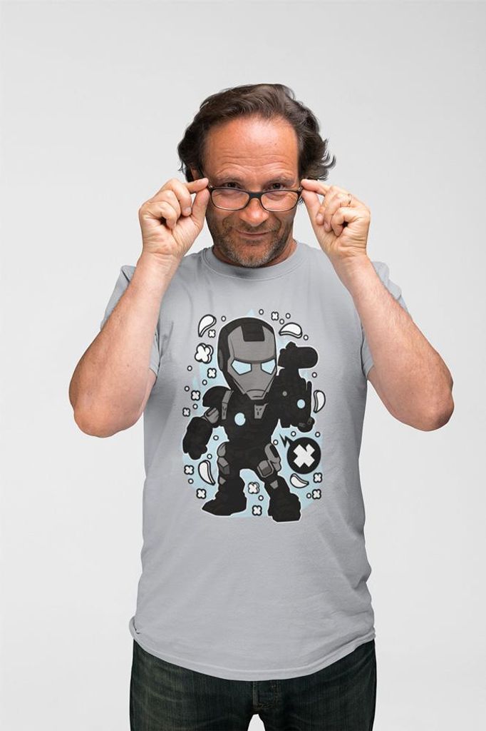 D&B Uni Polo PC00052 Iron Man Schwarz Grau-Größe M