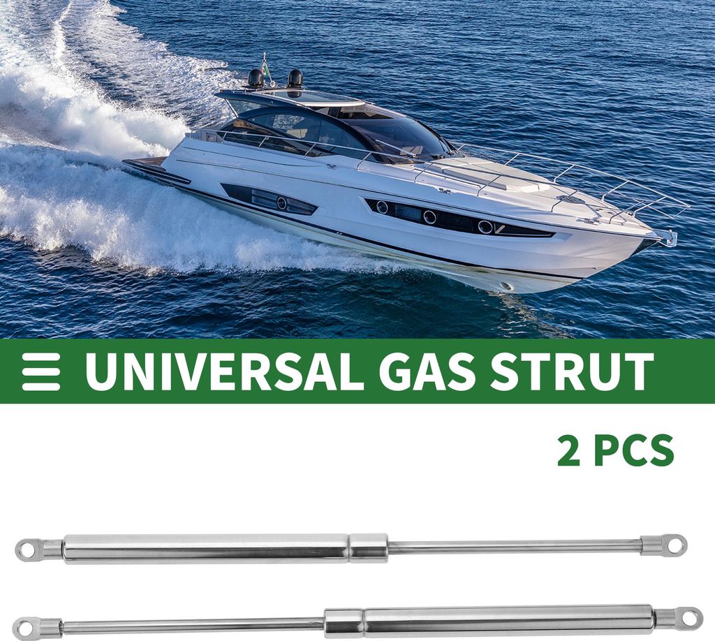 Universelle Edelstahl-Liftunterstützungsstreben Metall-Endbefestigung Gasfeder für Boot Marine Luke Abdeckung Aufbewahrungsklappe 15 Zoll/380 mm ...