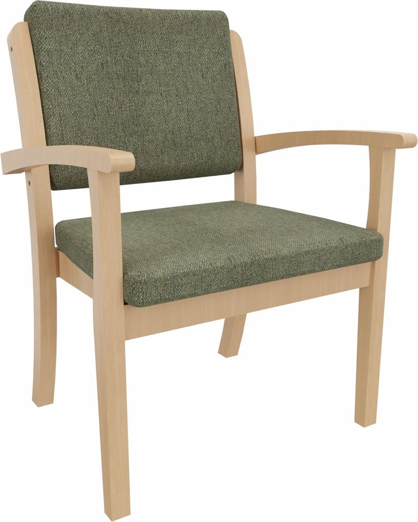 Schwerlaststuhl Alexander XXL – Stuhl mit Armlehnen für Schwergewichtige bis 250 kg – 52cm Sitzhöhe.Stoffbezug:Stoff Kariba Grün,Bodengleite...