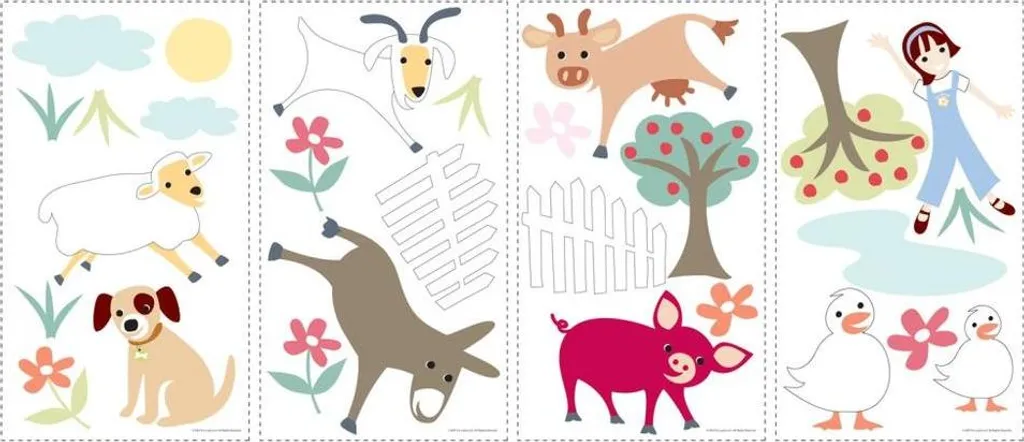 RoomMates Stickers Muraux Les Amis de Gem à la Ferme pour Enfant