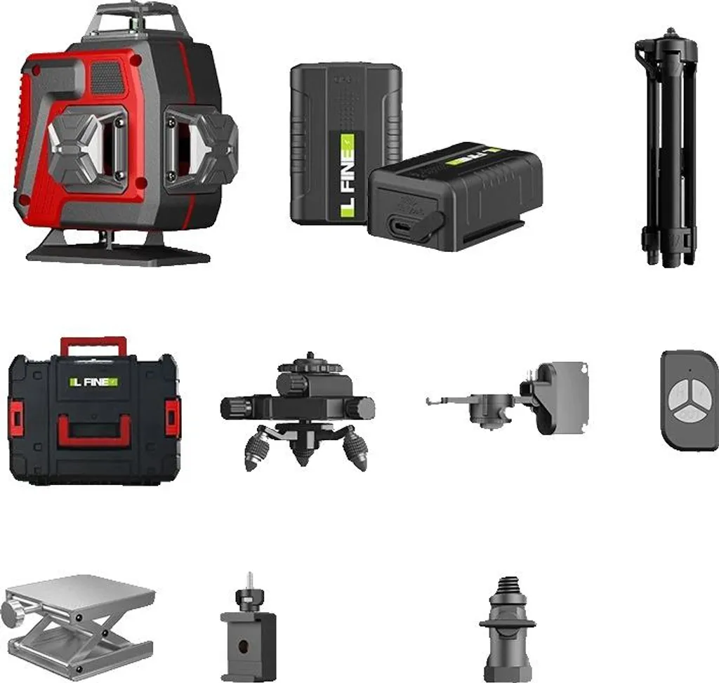 Niveau laser automatique 360 degrés avec support et mallette plastique