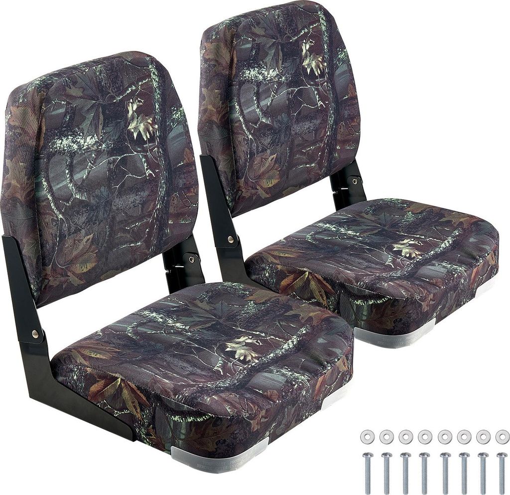 SucceBuy Klappbarer Bootssitz mit niedriger Rückenlehne, gepolstertem Schwammkissen & robustem PolyurethanPolyesterbezug, stabiler PP-Rahmen, idea...