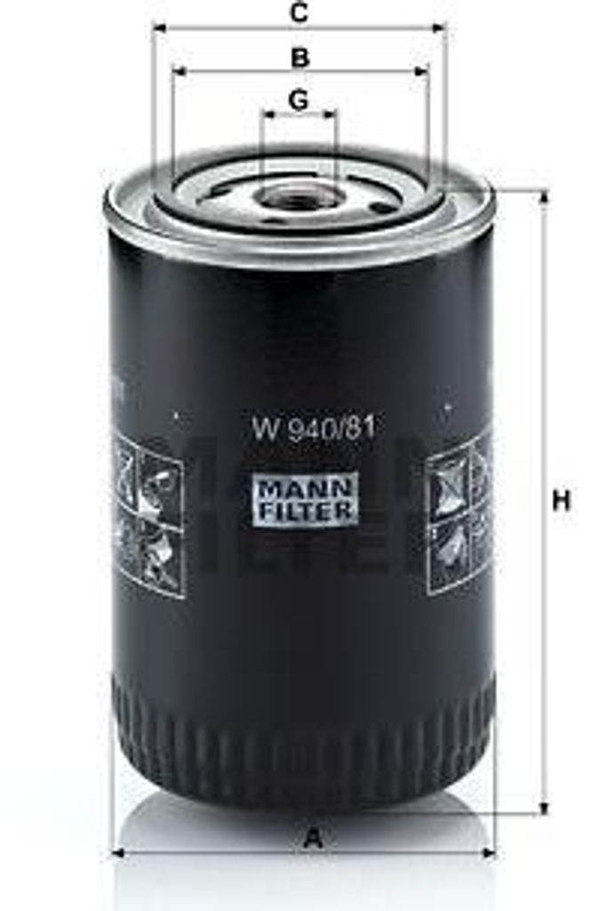 MANN-FILTER W 940/81 Ölfilter OE 1560041010 kompatibel mit Land Cruiser