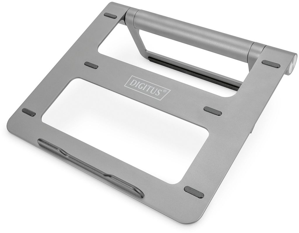 Digitus Variabler Notebookständer mit 7-Port Pop-Out USB-C Docking Station, Laptop-Ständer, Grau, Aluminium, 360°, USB 3.2 Gen 1 (3.1 Gen 1) ...