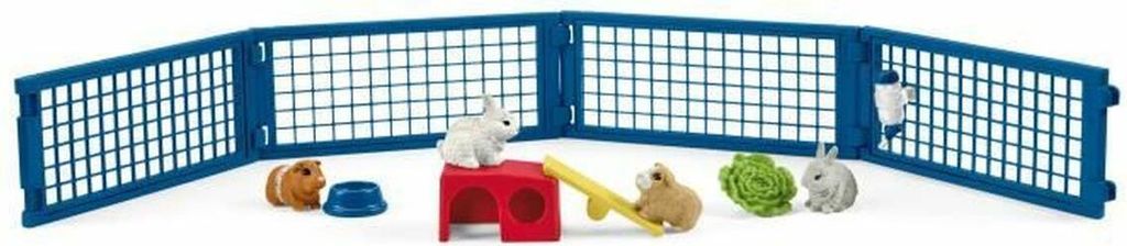 Set Tiere vom Bauernhof Schleich Rabbit and guinea pig hutch Hase Kunststoff