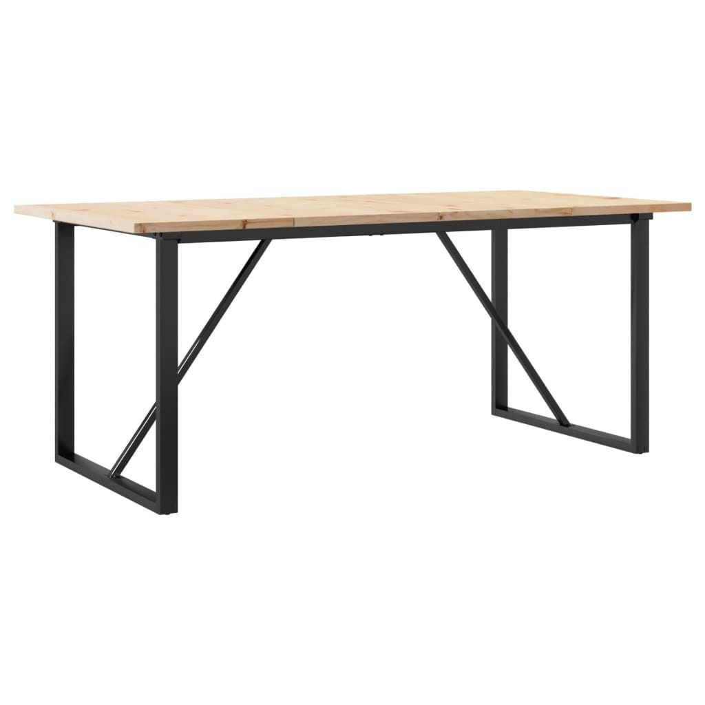 Esstisch O-Gestell 180x90x75,5 cm Massivholz Kiefer & Stahl