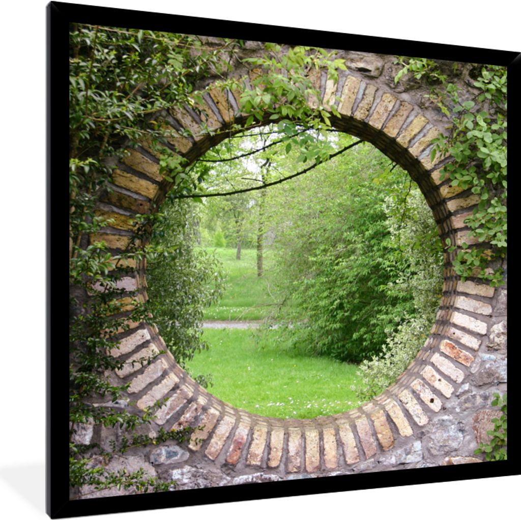 MuchoWow Gerahmtes Poster Park - Aussicht - Natur 40x40 cm - Poster mit Schwarzem Bilderrahmen Wandposter Rahmen Foto Bilder - Mit Rahmen - Wandd...