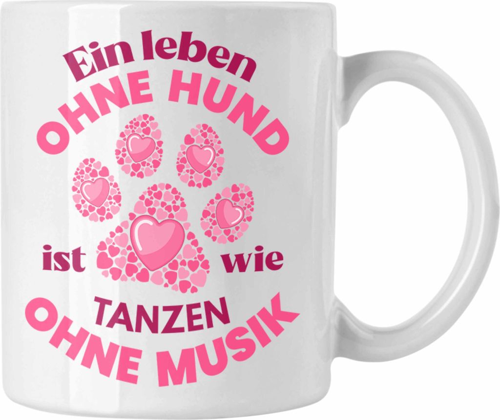 Trendation - Hundebesitzerin Tasse Geschenk Hunde-Mama Geschenkidee Frauen Becher Kaffeetasse Hundemami (Weiß)