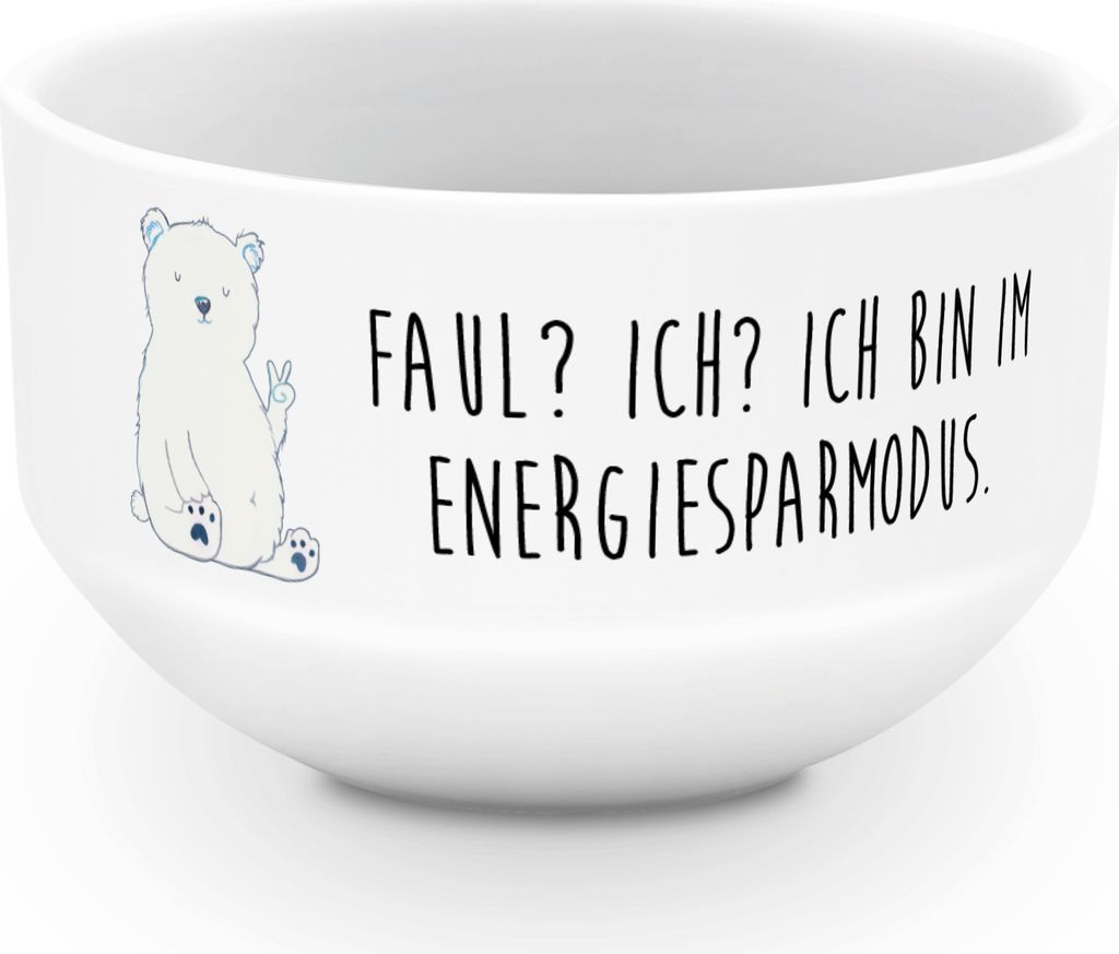 Mr. & Mrs. Panda schale Eisbär Faul - Weiß - Geschenk, Relaxen, reisschale, Teddybär, Nordpol, Arbeit, Büro, dessertschale, Müslischale, Snack...