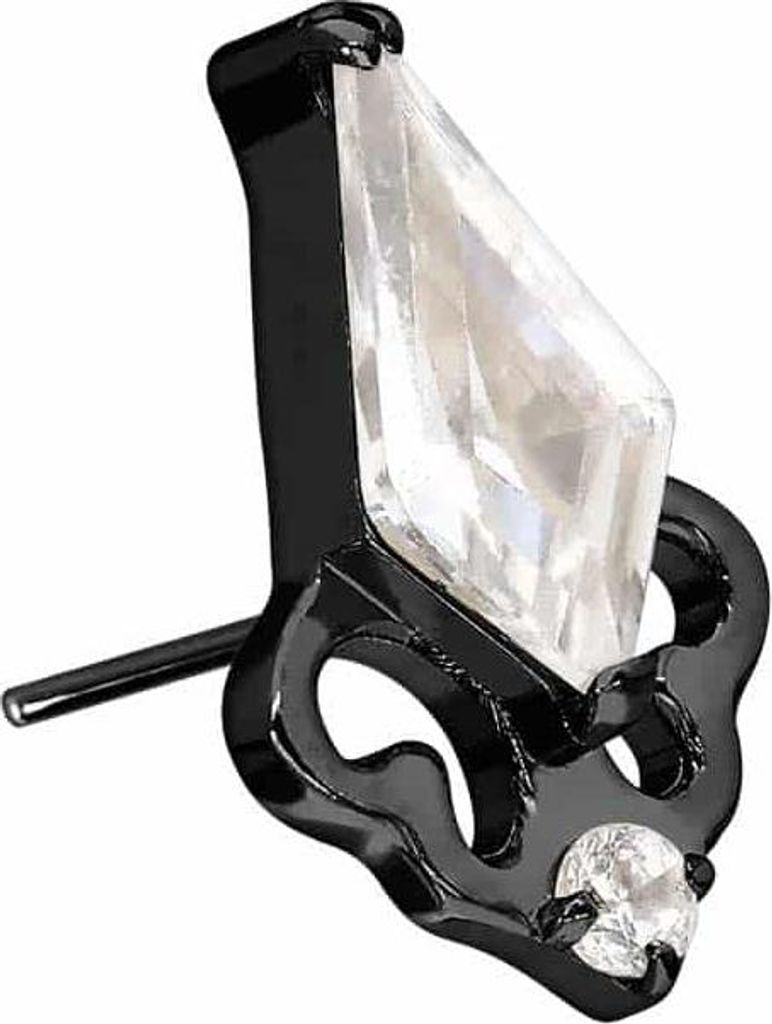 Piercing-Zubehör Titan Aufsatz mit Push Pin KRISTALLSCHILD