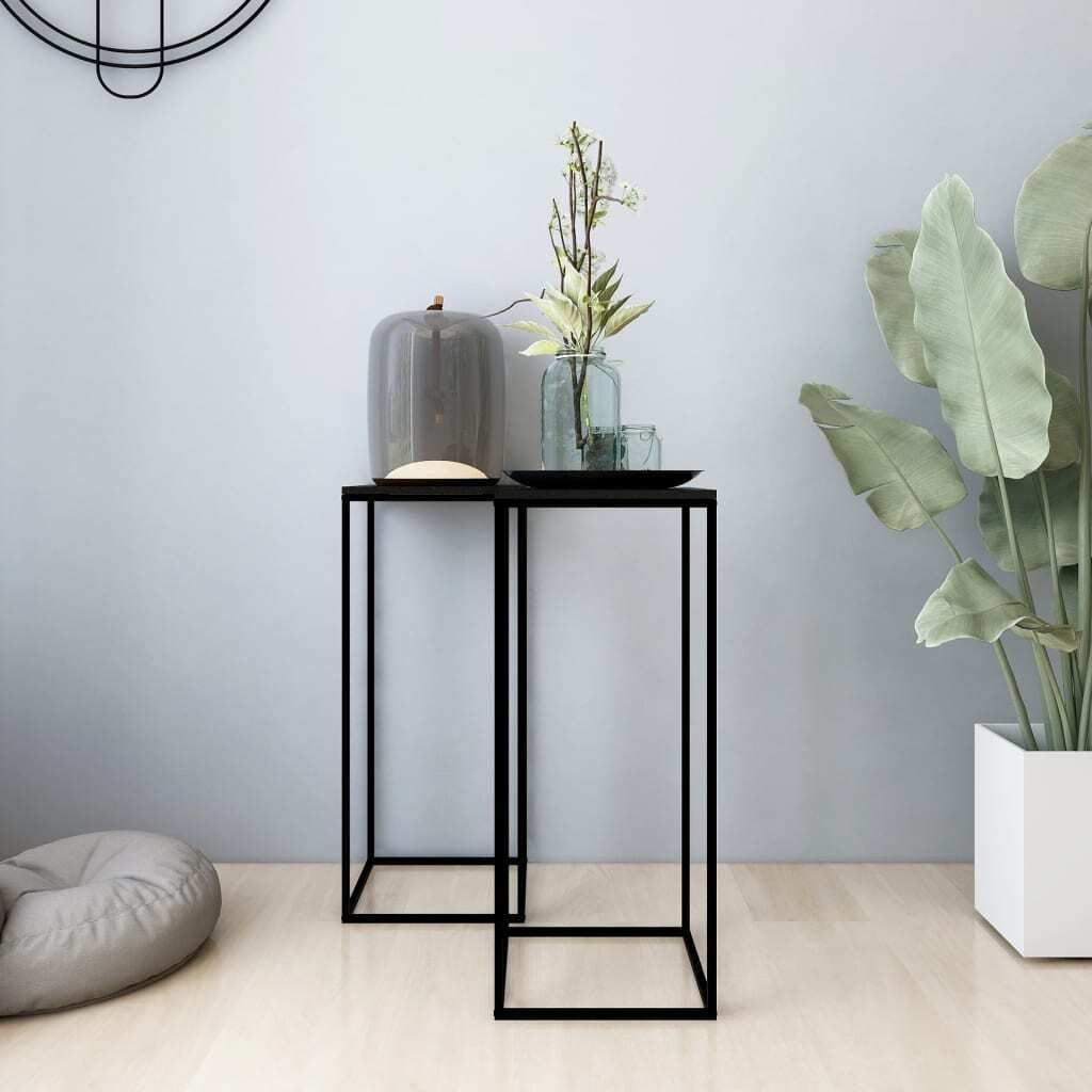 Maison Exclusive - Beistelltische 2 Stk. Schwarz Stahl