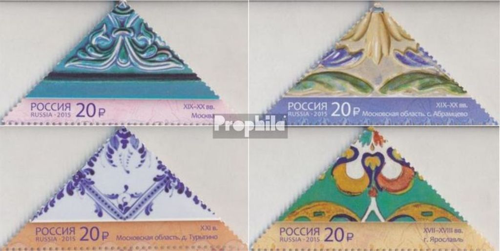 Briefmarken Russland 2015 Mi 2195-2198 (kompl.Ausg.) postfrisch Keramische Zierfliesen