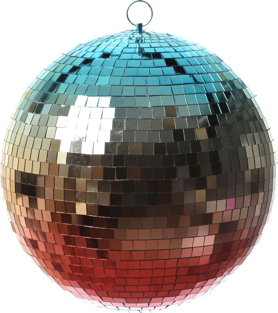 Spiegelkugel 30cm in Regenbogenfarben - Discokugel - Echtglas - 10x10mm Spiegel - mehrfarbig