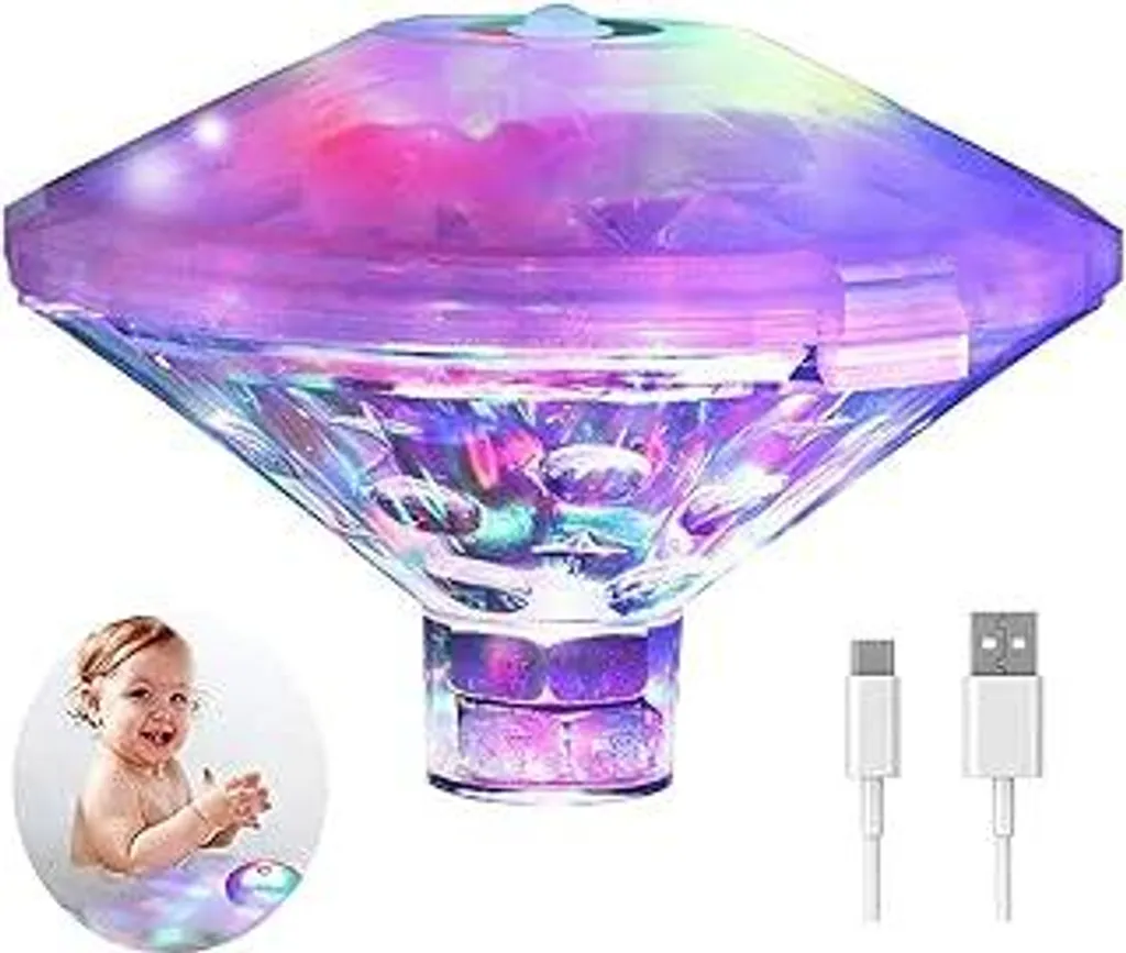 Luci LED Piscina Caxmtu Ricaricabili | Effetto Discoteca 7 Colori RGB