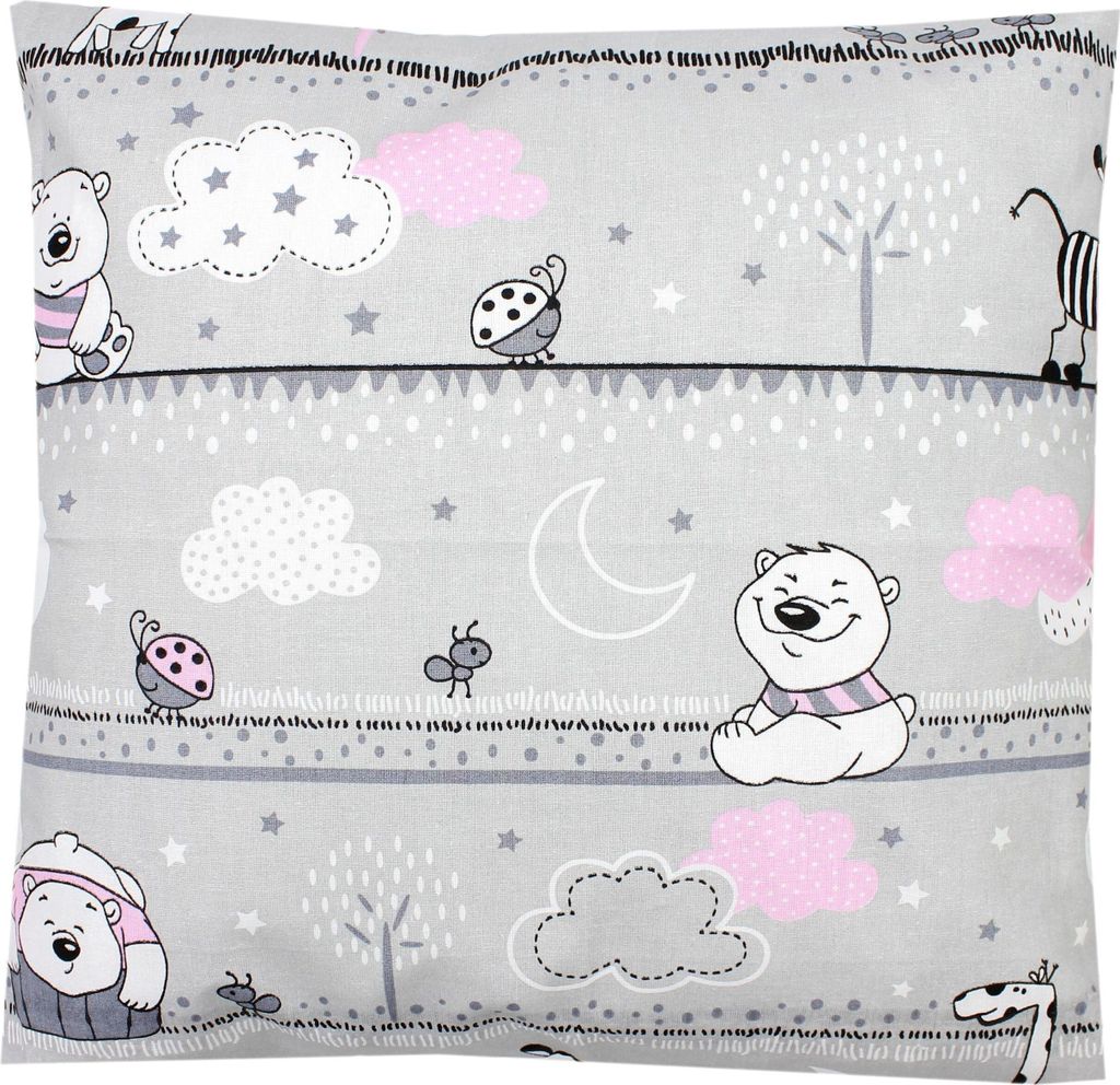 TupTam Kinder Kissenbezug Kissenhülle Dekorativ Gemustert, Farbe: Bärchen Rosa, Größe: 40 x 40 cm