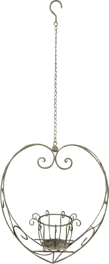 Pot de fleurs cœur gris idéal pour cadeau de fête des mères ou mariage