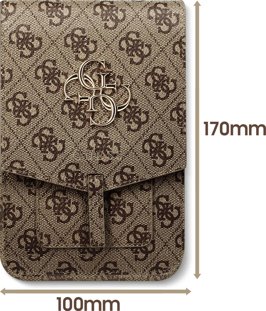 Housse de Protection Guess Motif 4G Marron et Rangement Cartes Inclus