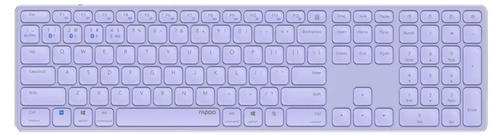 Rapoo E9800M Clavier sans fil Bluetooth QWERTZ Allemand - Violet 00220285