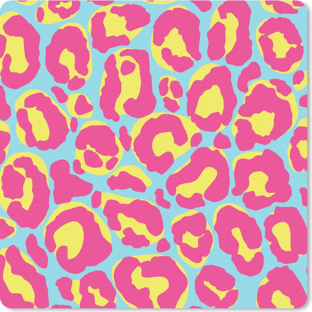 MuchoWow® Mauspad Mousepad Pantherdruck - Rosa - Gelb - Produktbild 